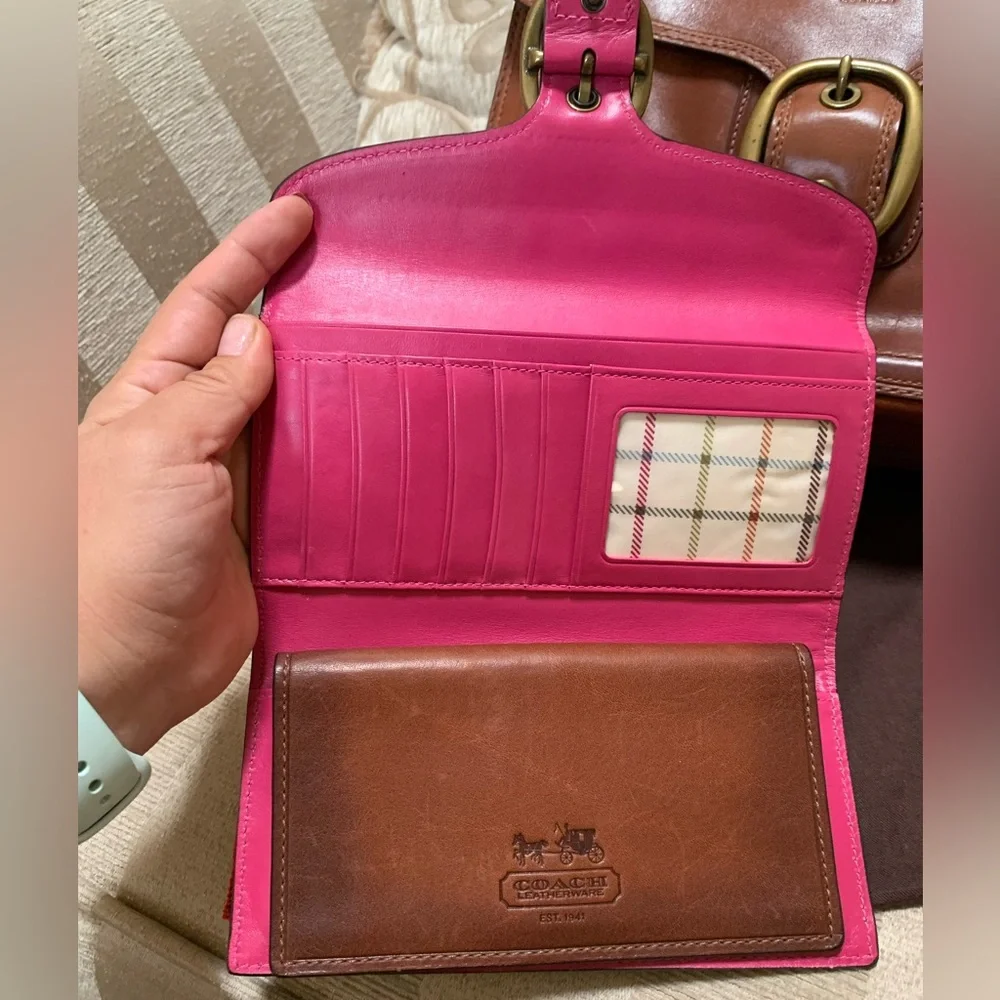 Coach Large Bleecker Burnished Leather British Tan Shoulder Bag - Picture 12 of 16